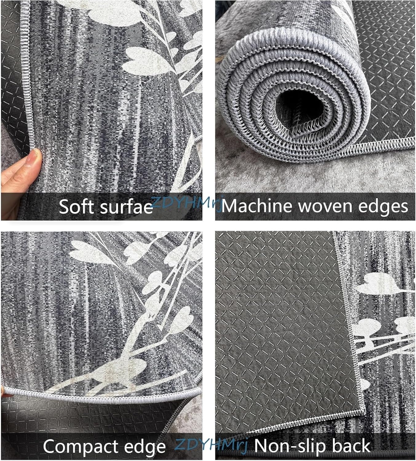 ZDYHMrj Loper, tapijt, lang, voor gang, antislip, wasbaar, keuken, gang, tapijtloper, 3D, zwart, grijs, 110 x 450 cm, lange tapijtmatten, keukenloper ZDYHMrj Loper, tapijt, lang, voor gang, antislip, wasbaar, keuken, gang, tapijtloper, 3D, zwart, grijs, 110 x 450 cm, lange tapijtmatten, keukenloper