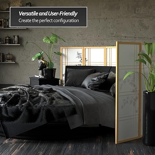 Miniatura 3 de Pantalla corta Shoji de árbol de bambú de 4 pies - Natural - 4 paneles Natural,Negro -,Rosewood,https://www.amazon.com/dp/undefined