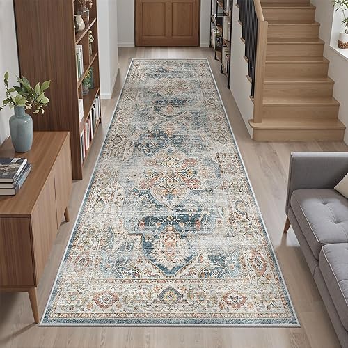Miniatura 266 de Madane Alfombra lavable de 2 x 3 pies, alfombra de entrada pequeña, antideslizante, vintage, para entrada interior, alfombra de pelo bajo