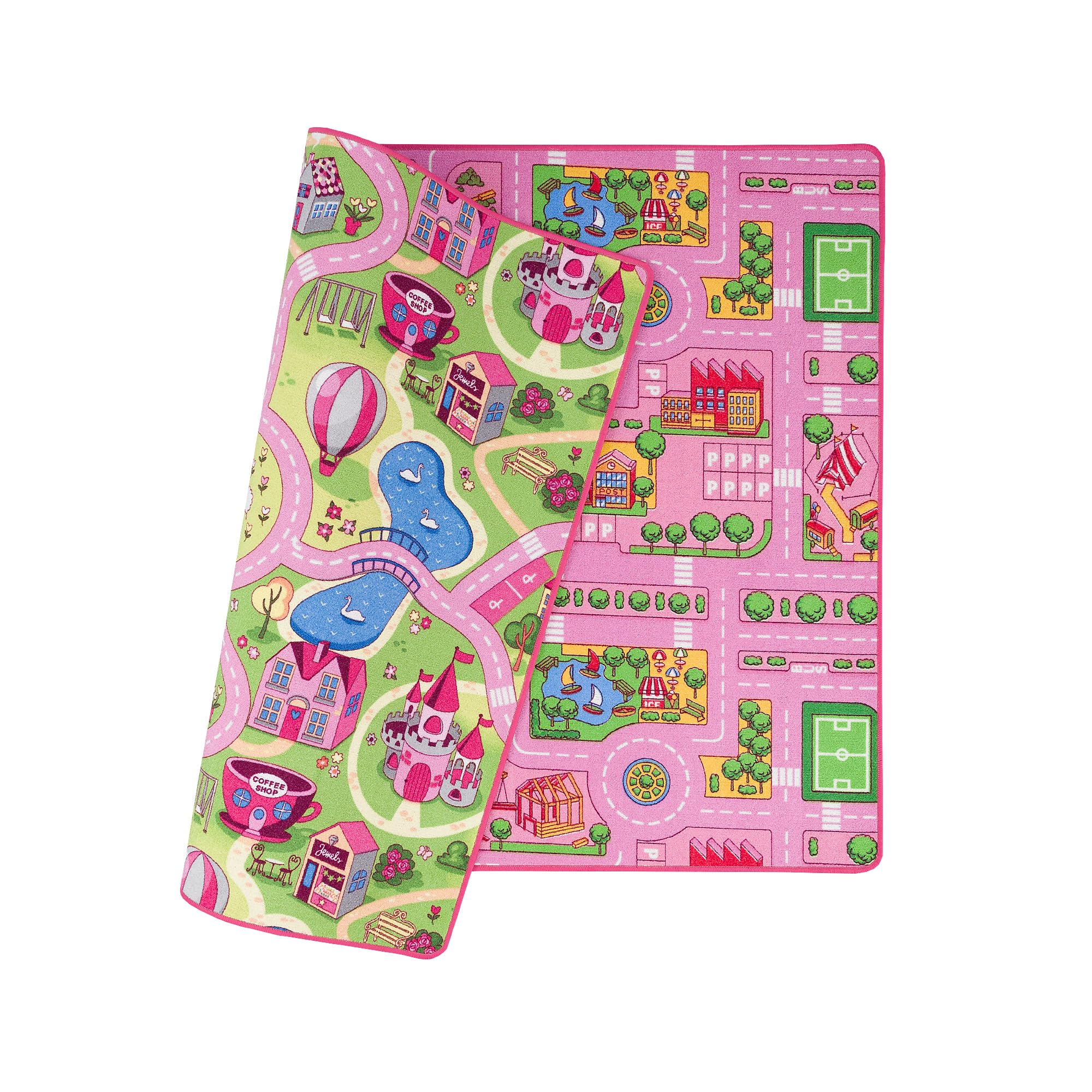 Pergamon Straßenteppich Beidseitig Kinder Spielteppiche für Kinderzimmer und Spielzimmer