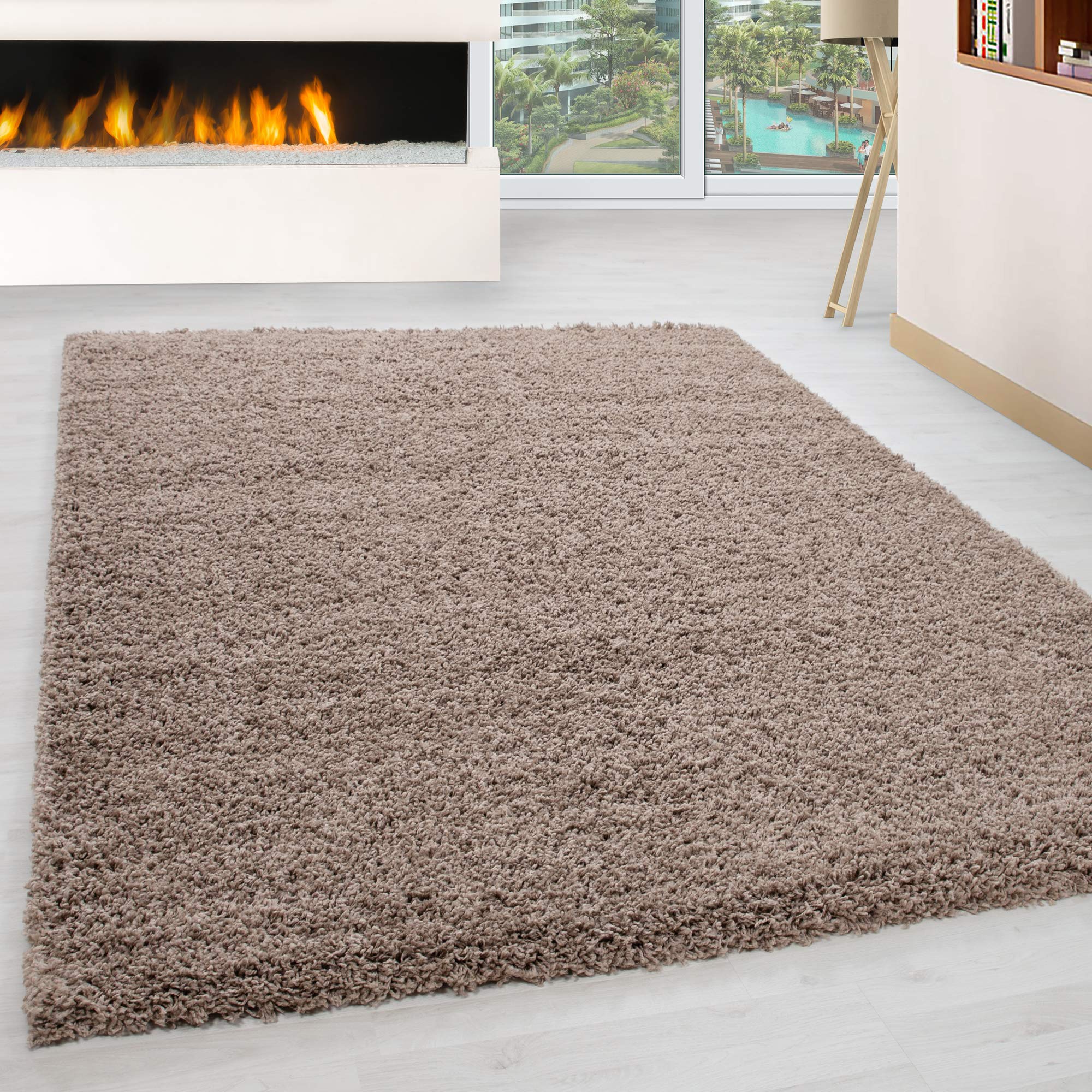 HomebyHome Alfombra Salon Peludo de Pelo Largo Beige 200x300 (200 x 290 cm) - Alfombras de Habitacion Sala de Estar Modernas Suave y Esponjoso - Alfombras Dormitorio Moqueta Cocina Rectangular OEKO-TEX STANDARD 100