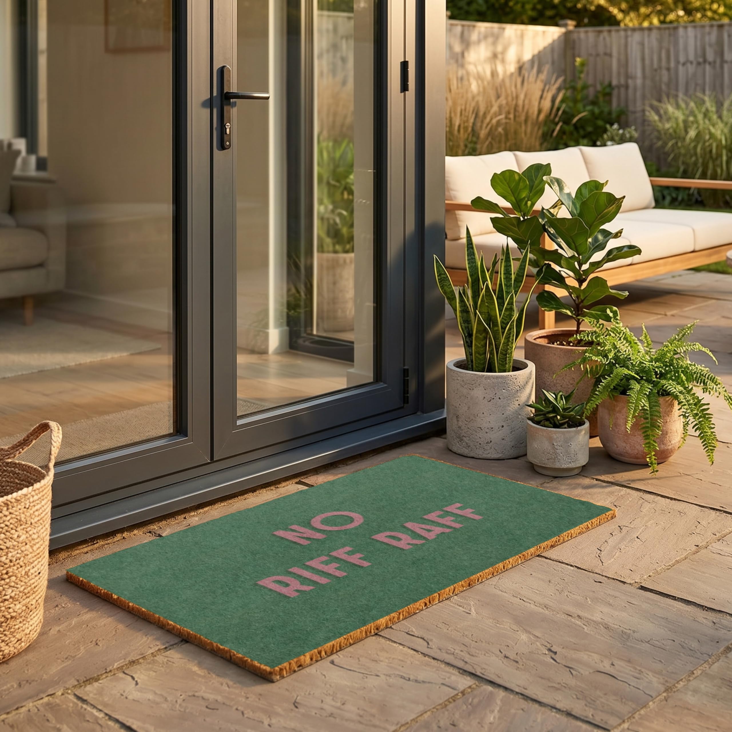 Artsy Mats - Riff Raff Doormat - Made from Tufted Coconut Fibre - Non-Slip Natural Rubber Backed Door Mats Indoor - Heavy Duty, Decorative Outdoor Mats (60x40cm)