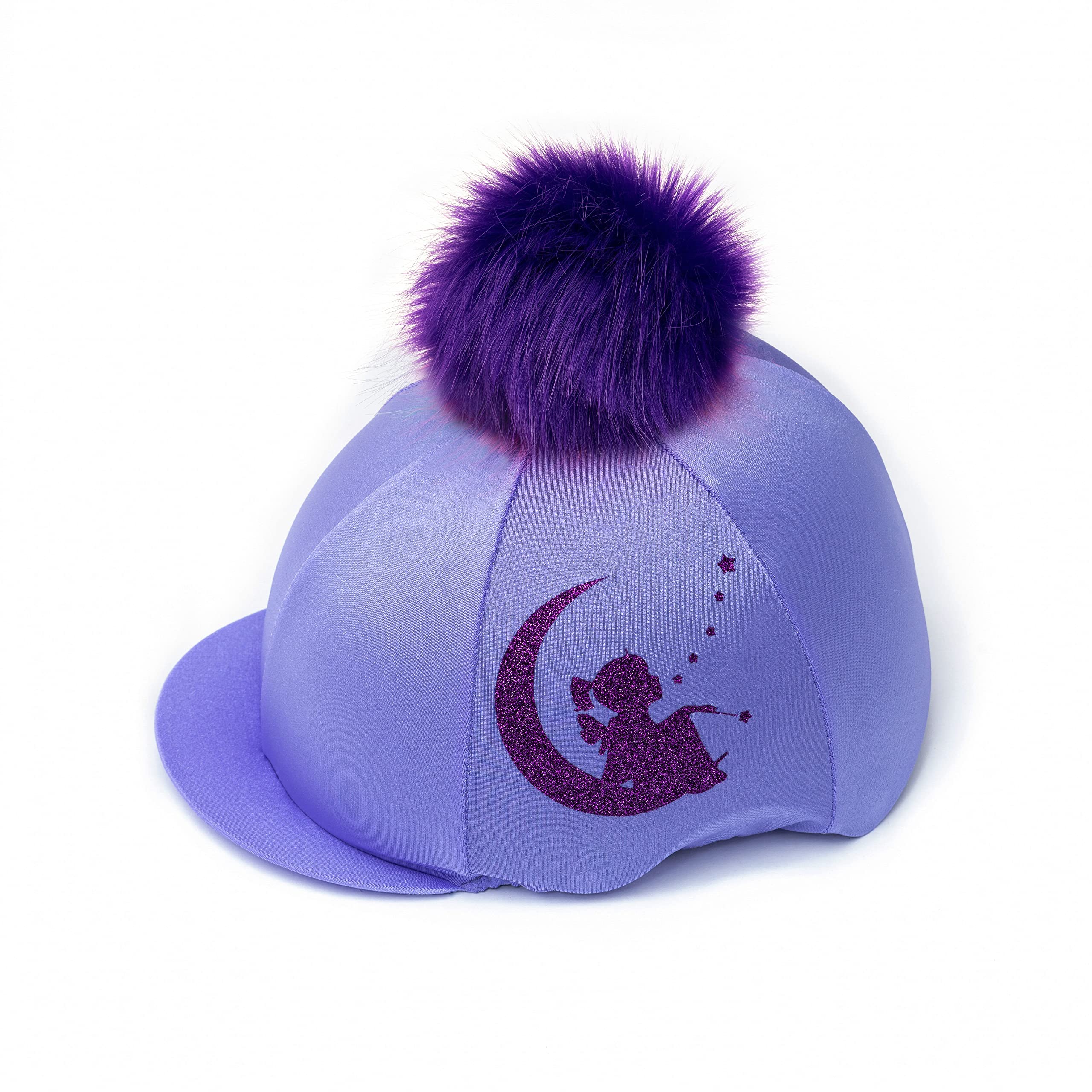 Luvponies Moon Fairy Lilac Riding Hat Cover with Fluffy Pom