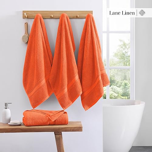 Vista 254 de LANE LINEN Juego de toallas de baño 100% algodón, 18 piezas, cero torsión, secado rápido, súper suaves y altamente absorbentes, 6 toallas de baño, 6