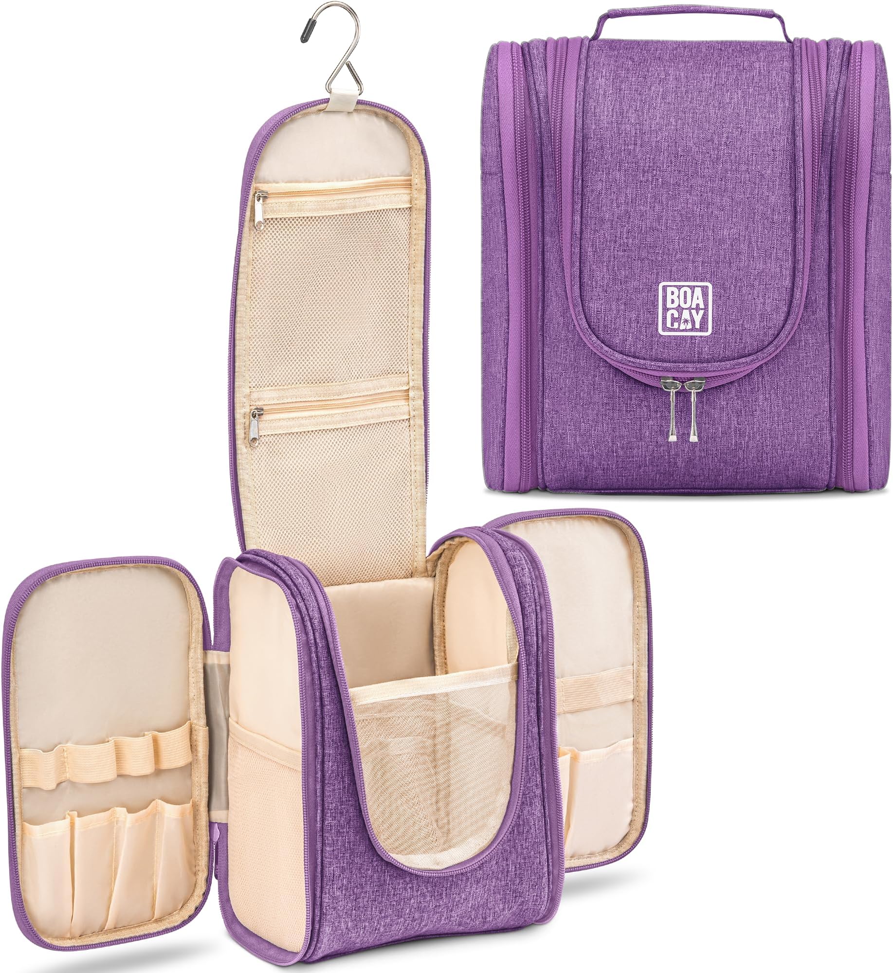 BOACAY Extra Large Hanging Travel Toiletry Bag for Women & Men, Makeup Bag