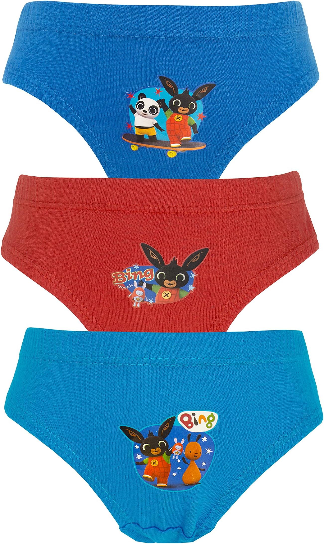 Cartoon Character Products Bing Boys 3 Pack Pants/Briefs Various Desig - Blue/Red 4-5 Years / 104-110 cms