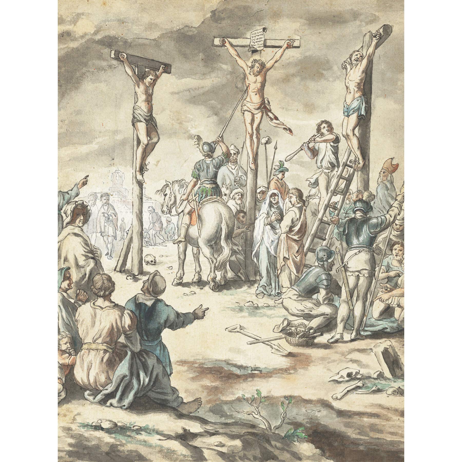 Horberg Crucifixion Of Christ Drawing Large Wall Art Poster Print Thick Paper 18X24 Inch