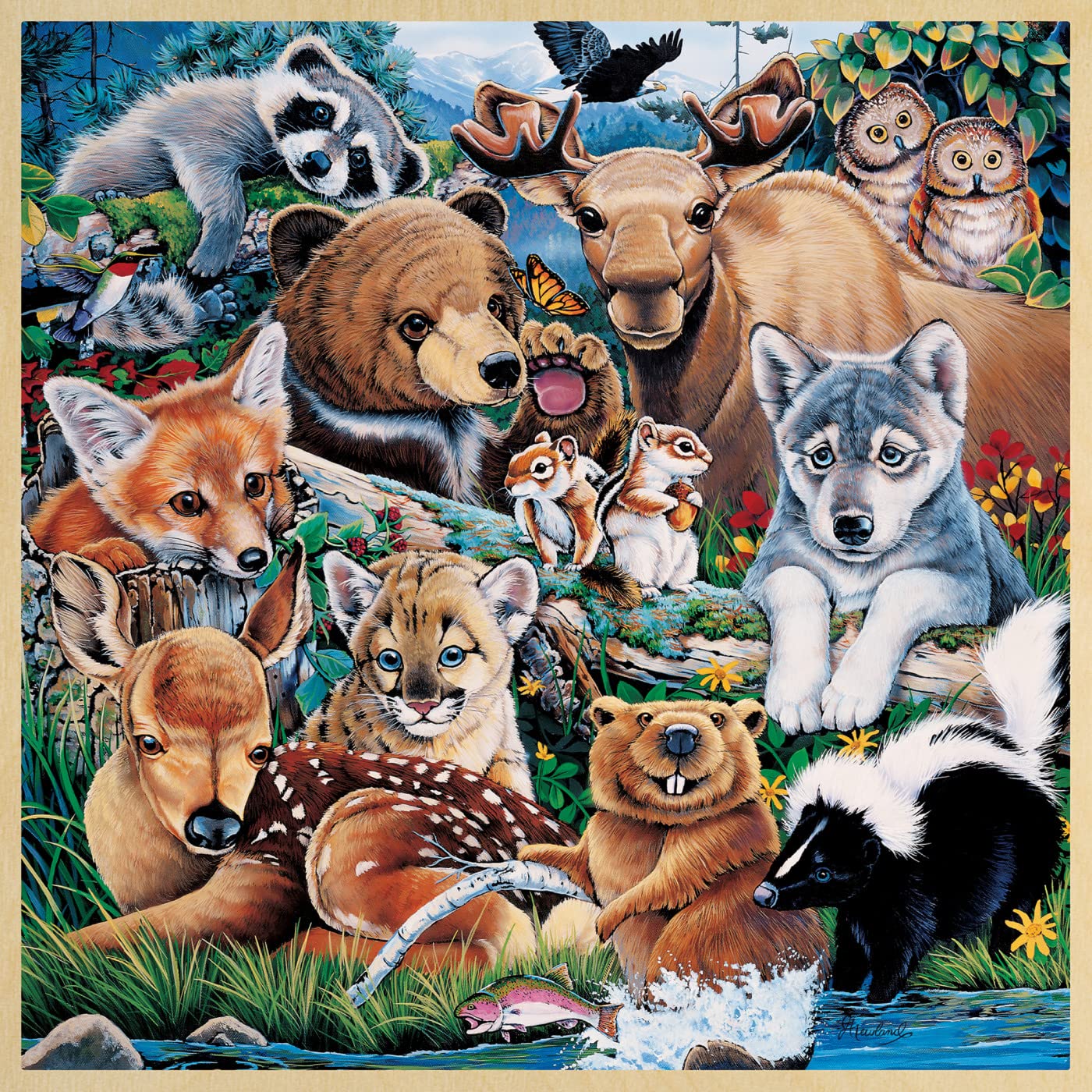 Masterpieces 48 Piece Fun Facts Jigsaw Puzzle for Kids - Forest Friends Wood Puzzle - 12"x12" - Image 2