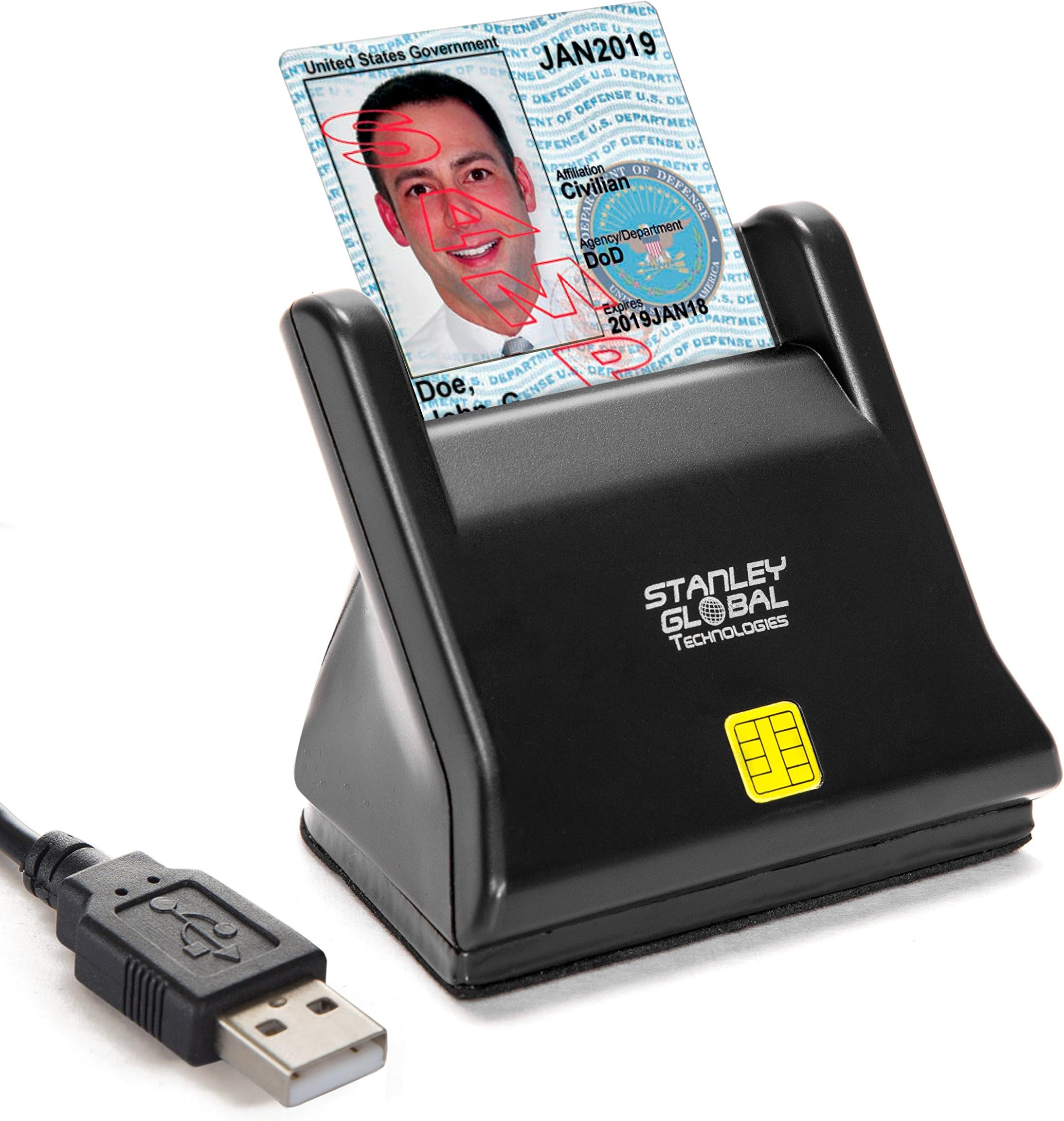 SGT117XE DOD Military Corpoate USB FIPS 201 Approved CAC PIV Smart Card Reader