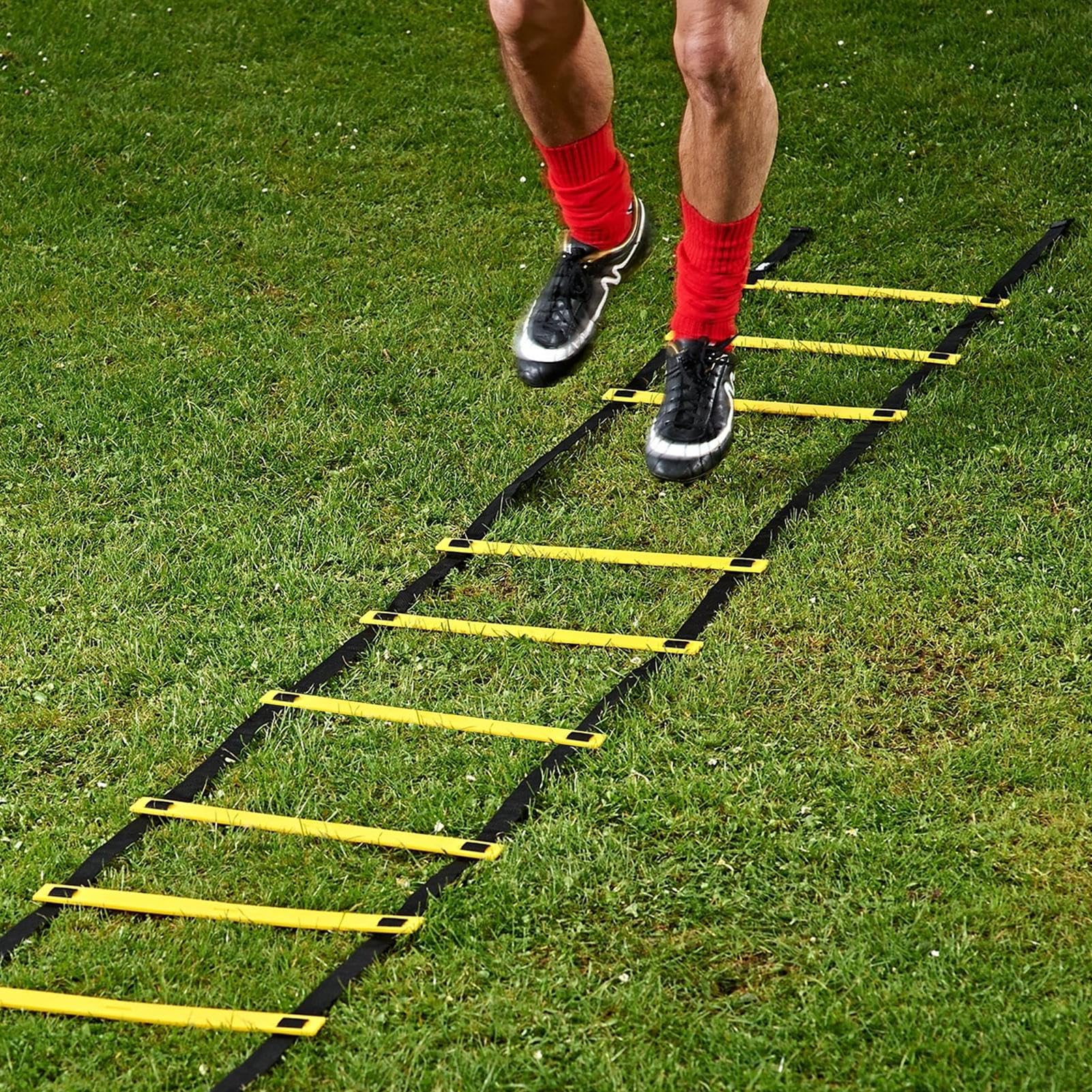 Di Agilità - PP, 6 Metri E 12 Sezioni, Ampia Versatilità | Scaletta Da Allenamento Facile Da Trasportare, Attrezzatura Coordinazione Per Calcio Pallavolo Basket Tennis Boxe