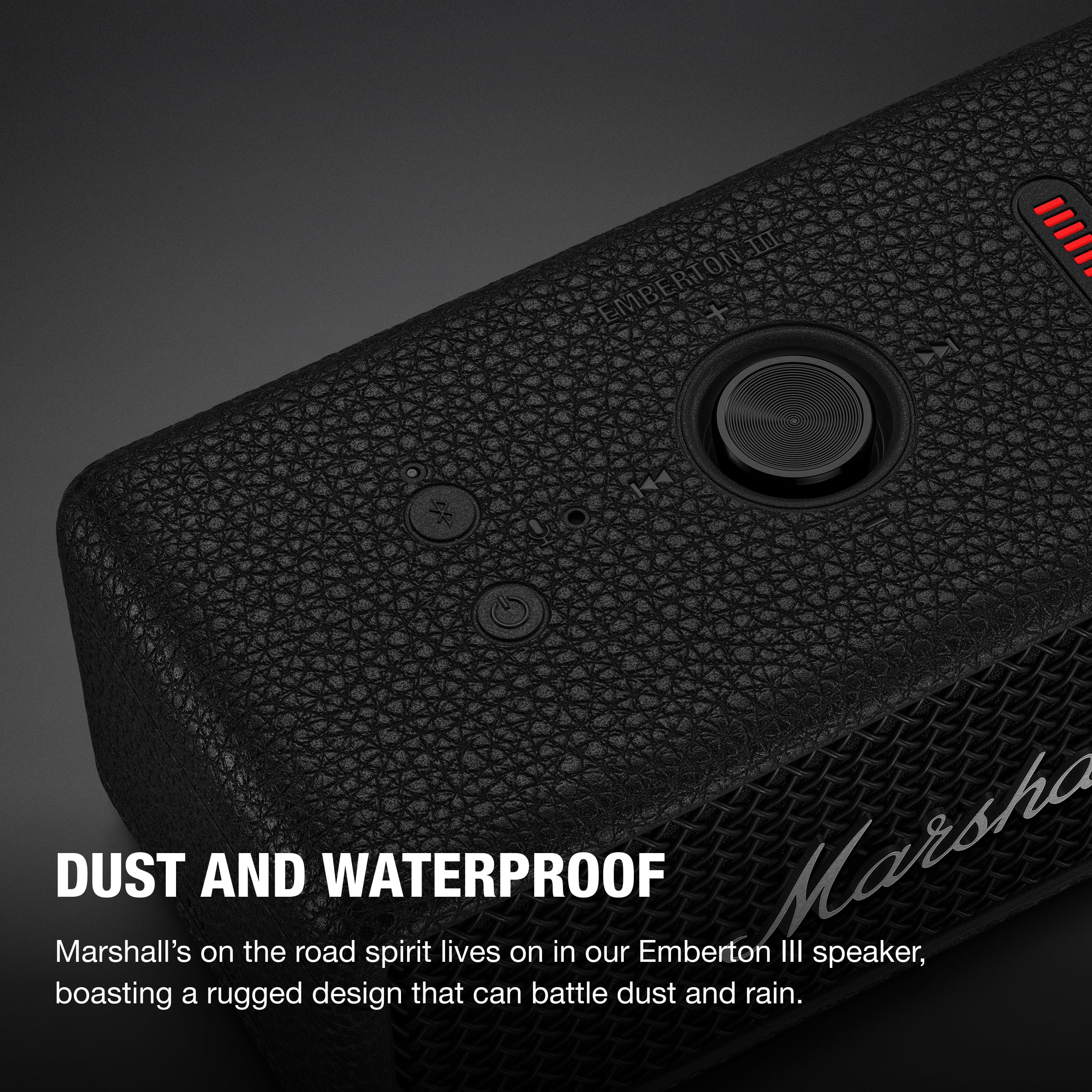 Marshall Emberton III Altoparlanti Bluetooth portatili Wireless accoppiabili IP67 Resistente a polvere e acqua, 32+ ore di riproduzione Ricarica rapida - nero e argento