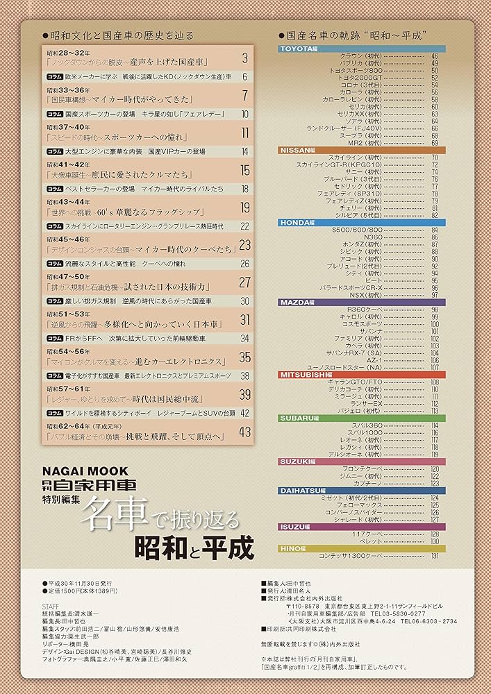 名車で振り返る「昭和と平成」 (Naigai Mook) |本 | 通販 | Amazon