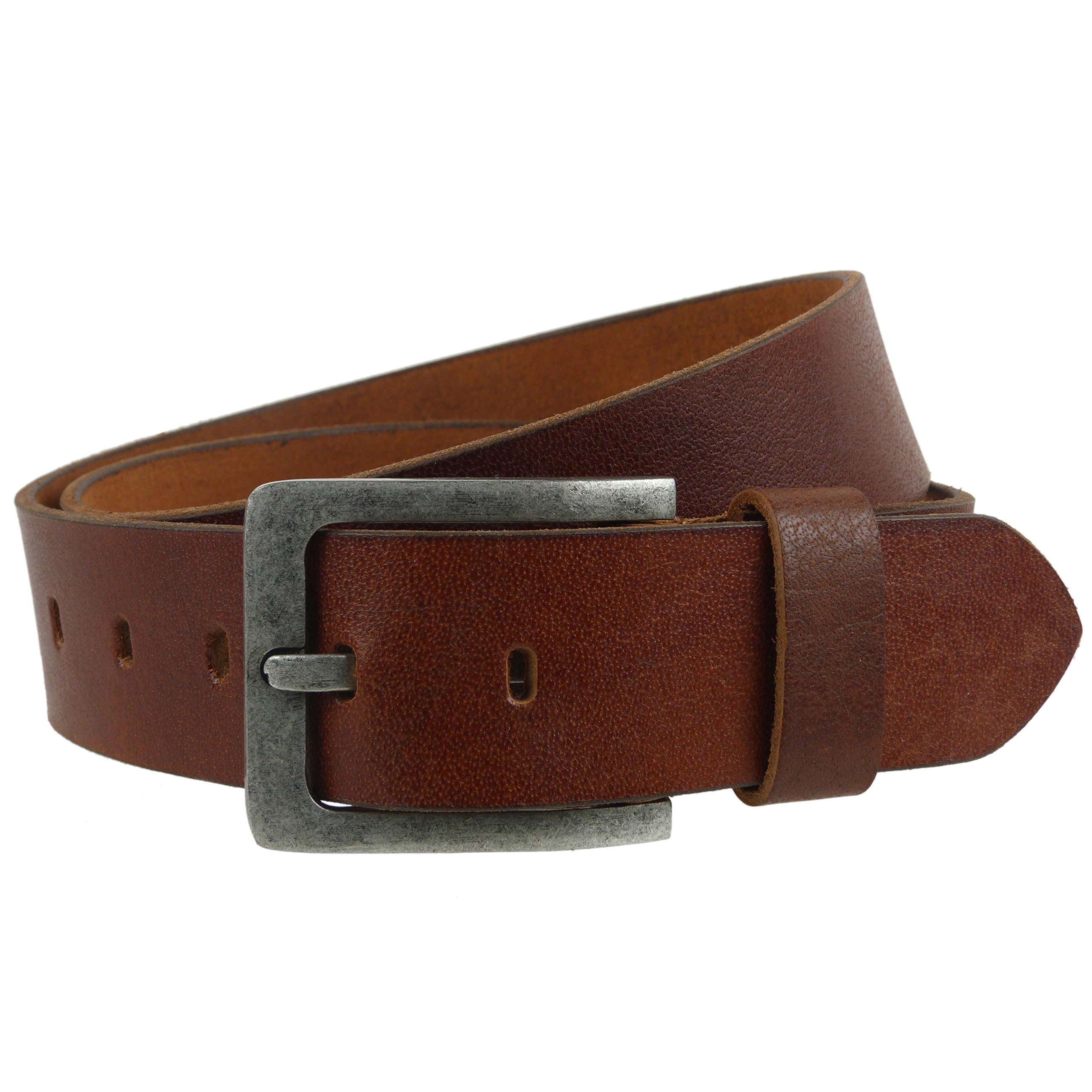 Mens Distressed Tan Real LEATHER Casual BELT by Prime Hide up to 48"