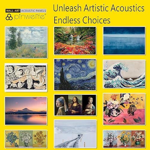 Miniatura 7 de PINWELIFE Paneles acústicos de arte de pared, paneles absorbentes a prueba de sonido, para el hogar y la oficina, amortiguadores decorativos