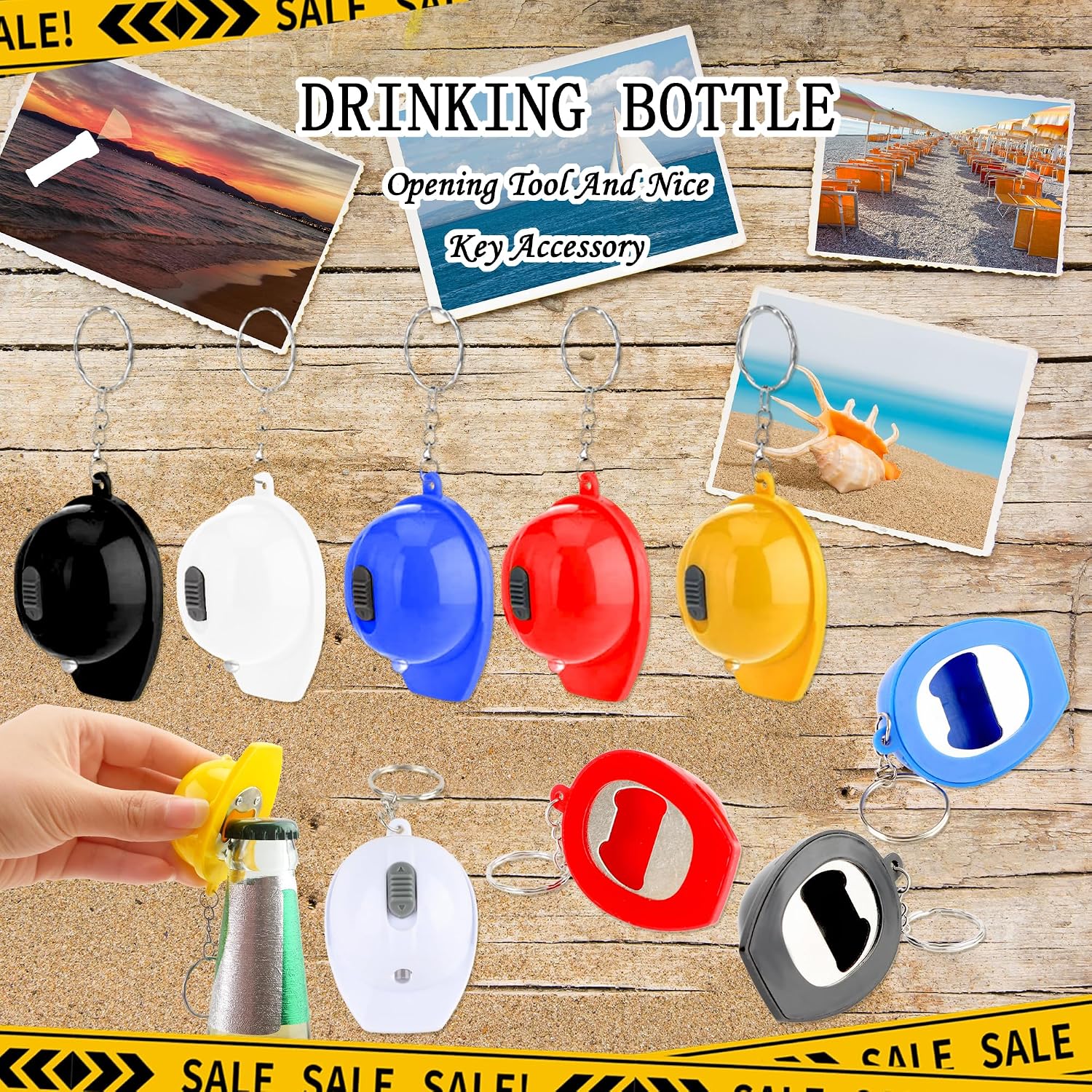 30 Pack Mini Construction Hat Flashlight Keychain Small Helmet Flashlight Key chain Yellow Safety Hat Keychain for Birthday Christmas Construction Themed Party Supplies (Color Set 2) image 3