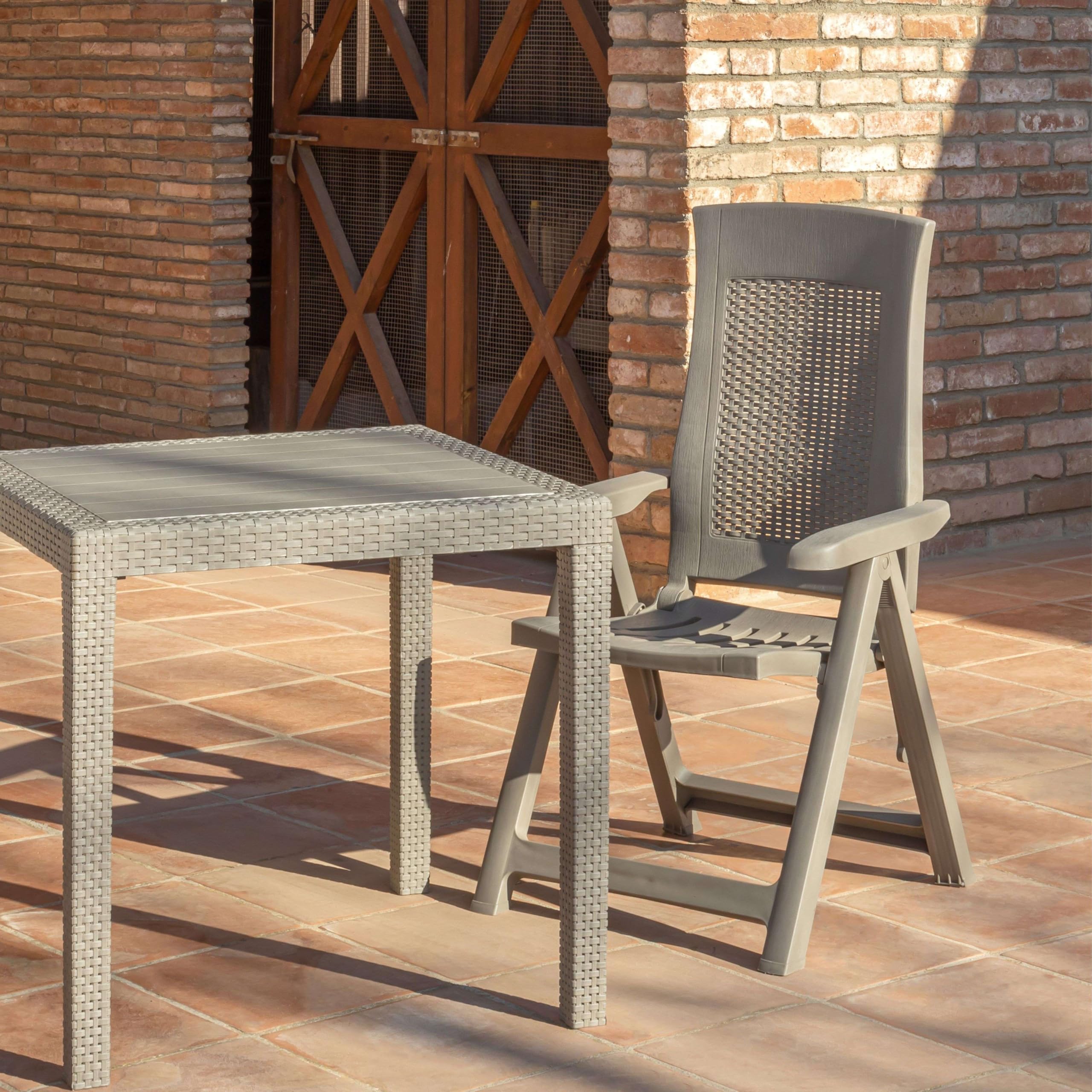 Miroytengo Pack 2 Sillones Plegables Muebles de Exterior Gold Estilo Práctico en Color Marrón 59x108x62 cm
