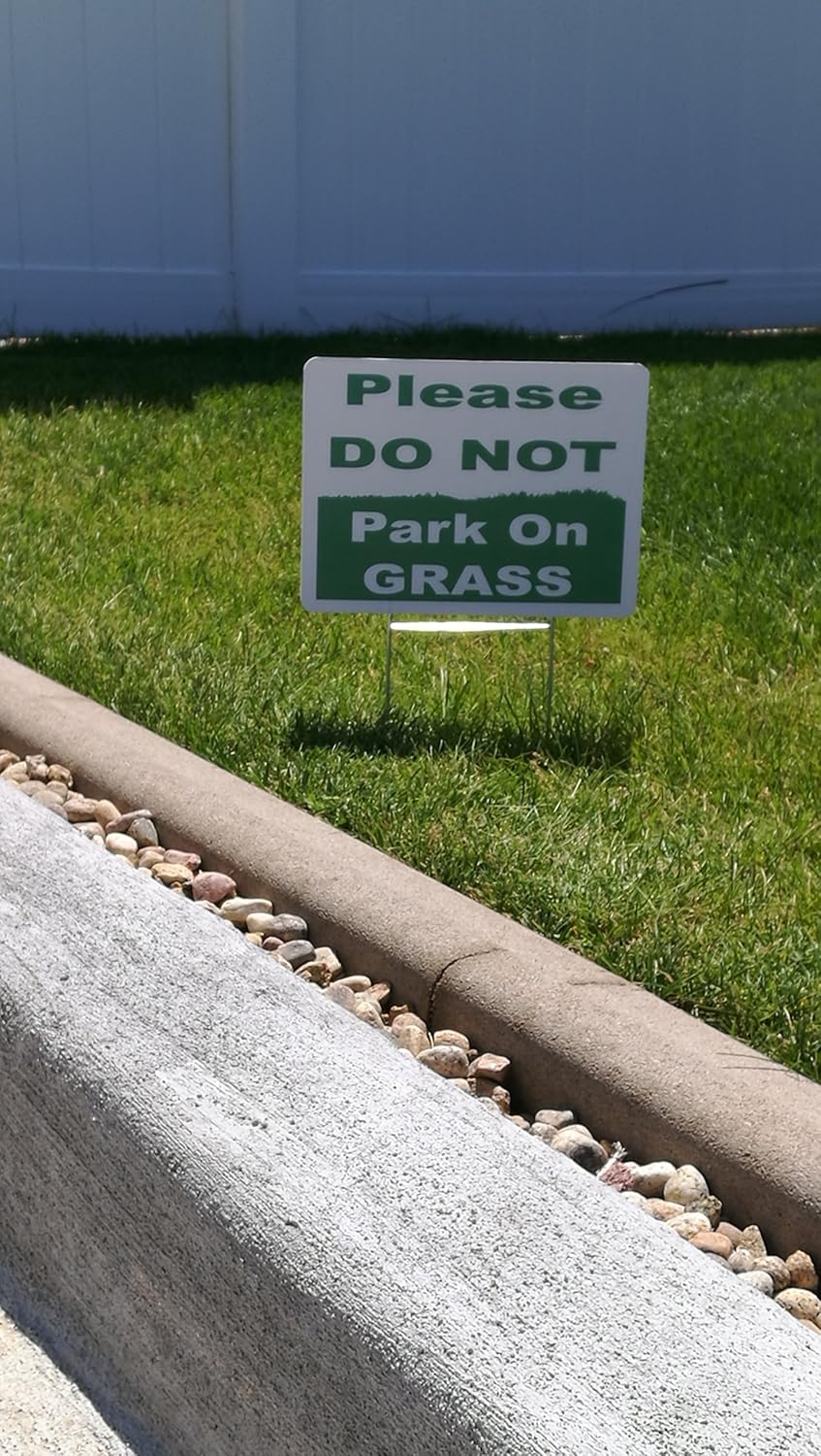 VSE | Please Do Not Park on the Grass | 9x12 Lawn Signs with H-stakes (2 pack)