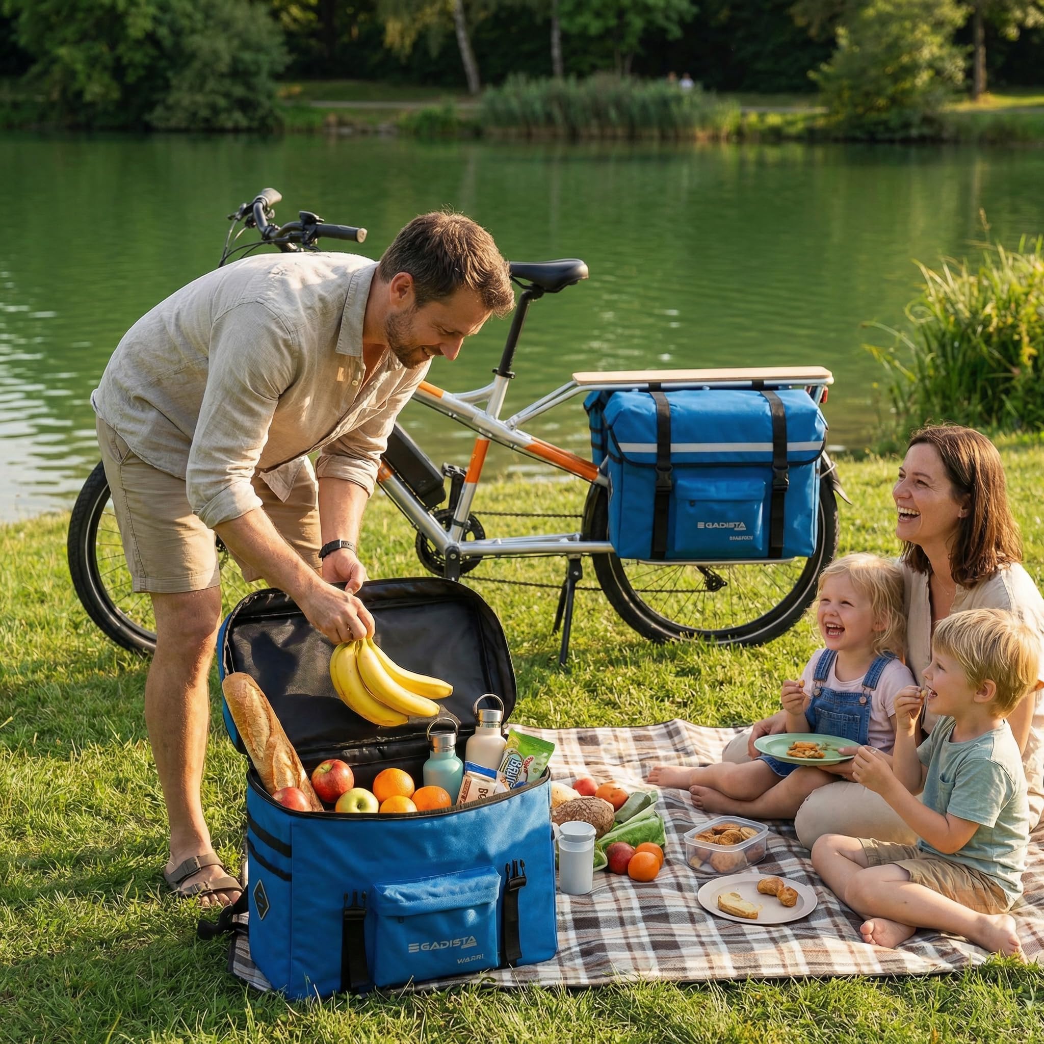 GADISTA Sacoche Vélo Cargo Longtail Porte-Bagage 35 L Imperméable | Grande capacité pour courses, livraison et transport quotidien, fixation arrière pour vélos cargo et longtail