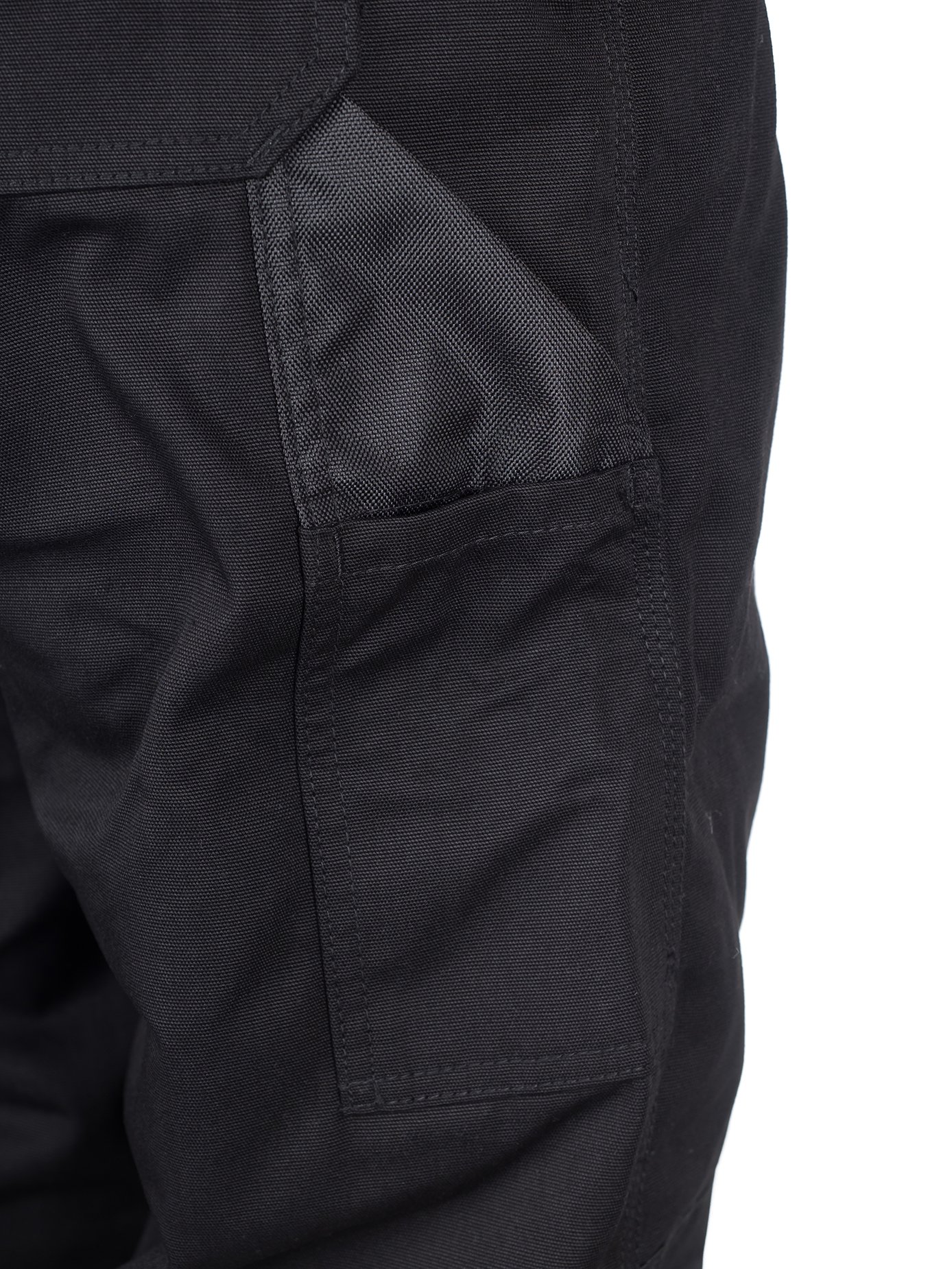 TMG® | Lange Arbeitslatzhose Herren, Schwarze Latzhose mit Kniepolstertaschen aus Cordura, viel Stauraum, robust | 68