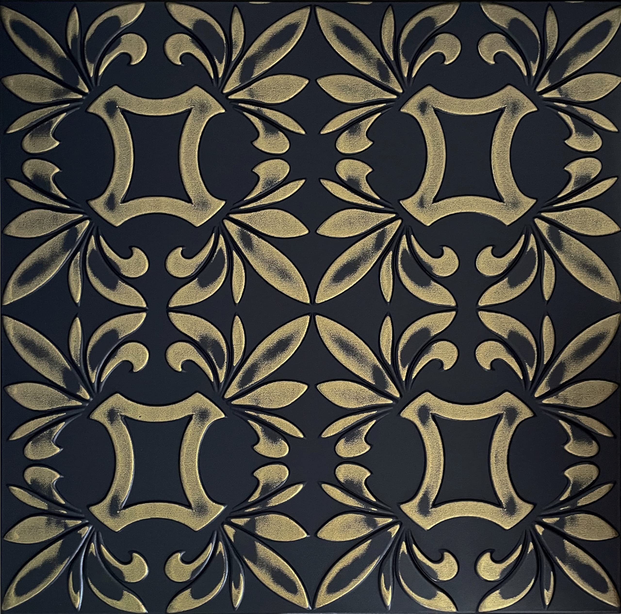 Retro Vintage Paneles de techo de blando poliestireno XPS PSE, Revestimiento de techo imitación madera, Decorar de pared 50x50cm espesor 2mm(4 m² = 16 piezas) (Retro 112)