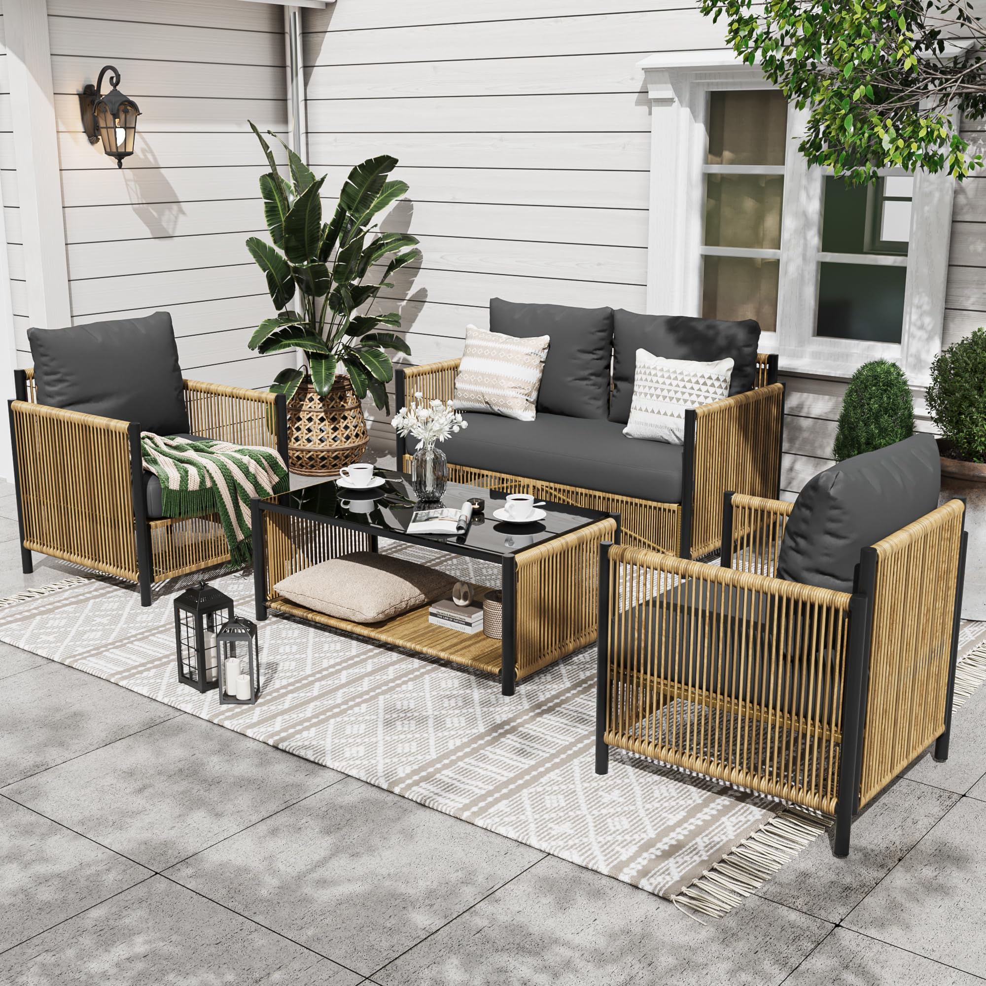 Patio Furniture Set 4 Pieces