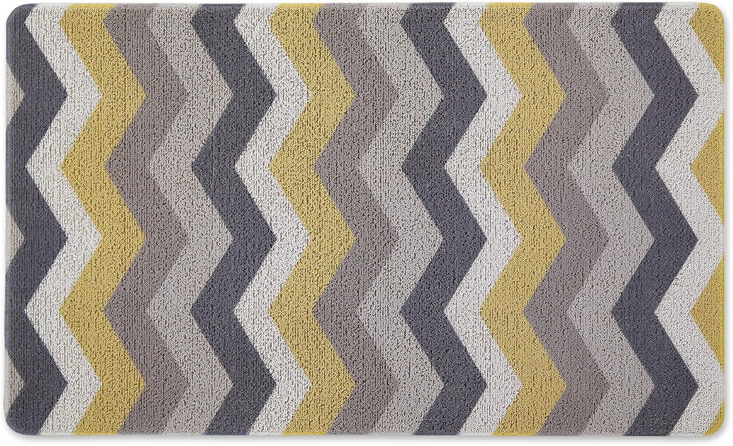 DII Tufted Mat Collection Indoor/Outdoor, PVC Foam Cushion Backing, 17.75x29.5, Chevron