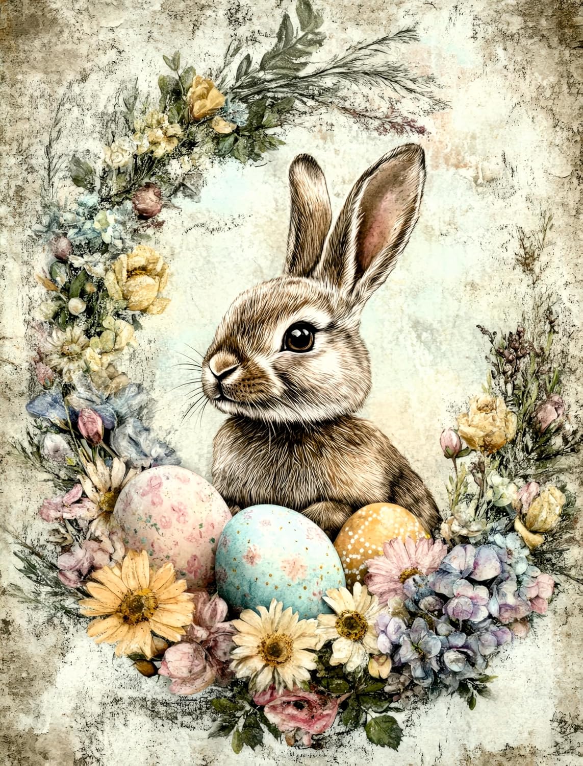 Easter Bunnies Rice Paper, 8" x 10.5" (6 Sheets) – 6X Decoupage Papers for Collage, Mixed Media, Card Making & Crafts, Decoupage by CRAFT KREATIVELY