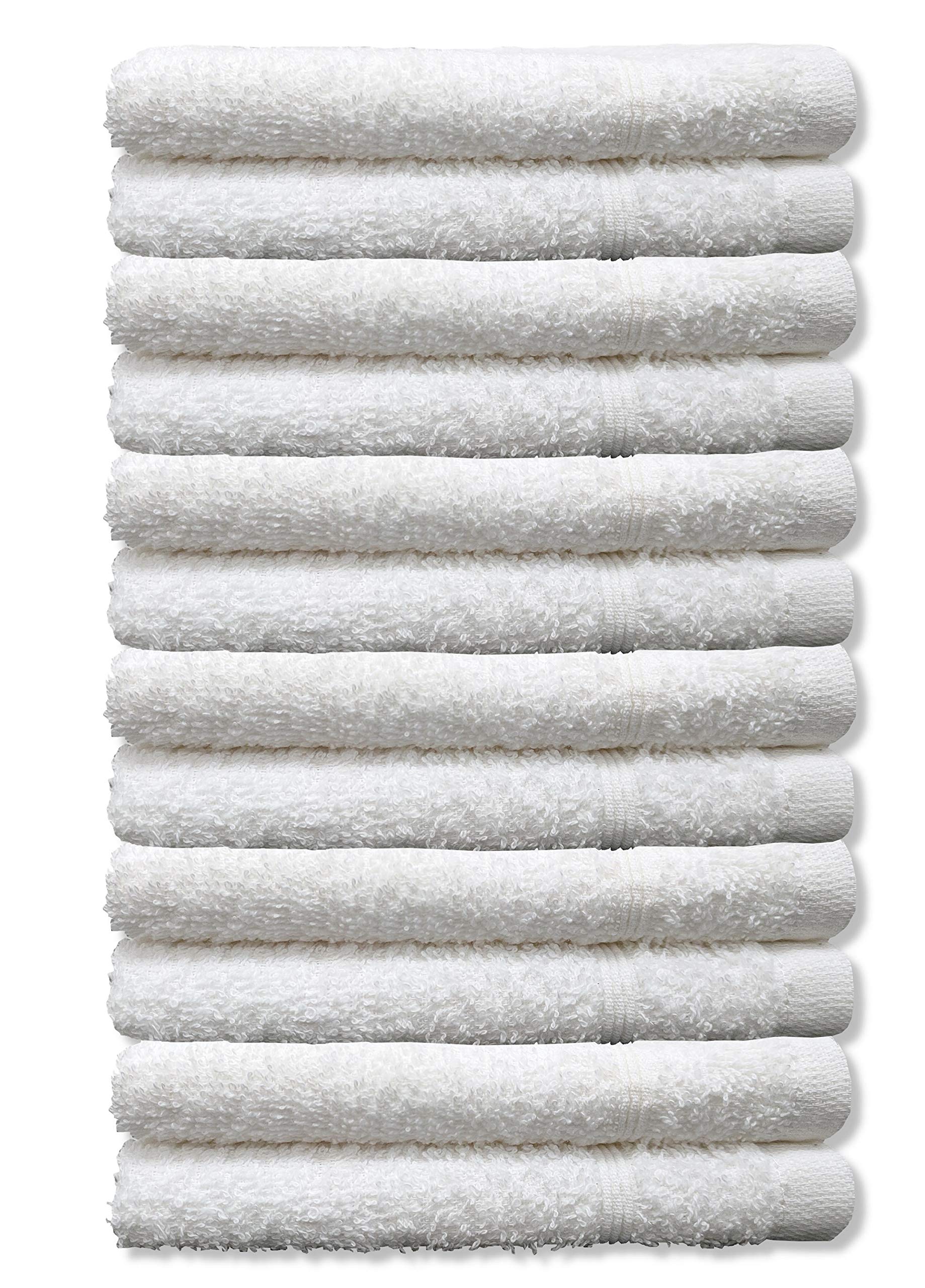 A & B TRADERS Washcloths 100% Prime Egyptian Cotton Pack of 12 Facecloths Flannels Super Soft Quick Dry 30 x 30cm (White)