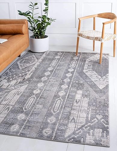 Unique Loom Portland Collection Southwestern Inspired - Alfombra de área a rayas tono sobre tono (2 pies 2 pulgadas x 3 pies, rectangular,