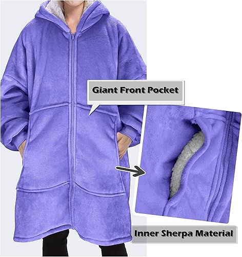 Miniatura 5 de Catalonia Sudadera con capucha con cremallera, abrigo de sherpa de gran tamaño para hombres y mujeres, regalo cómodo para ella