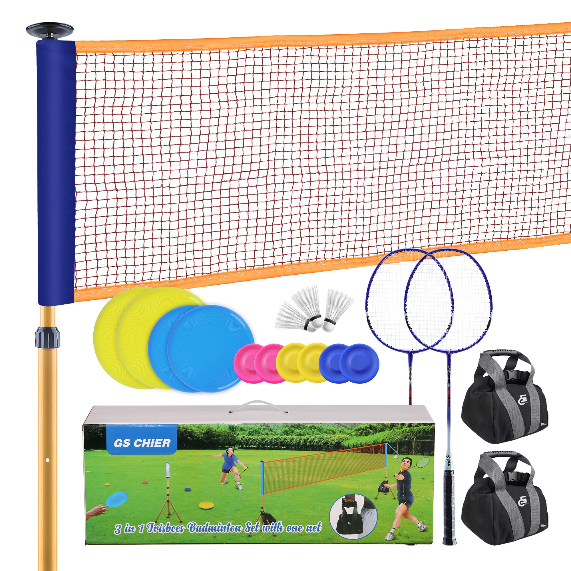 Buy GS CHIER 2 in 1 badminton and flying ring shuttlecock complete
