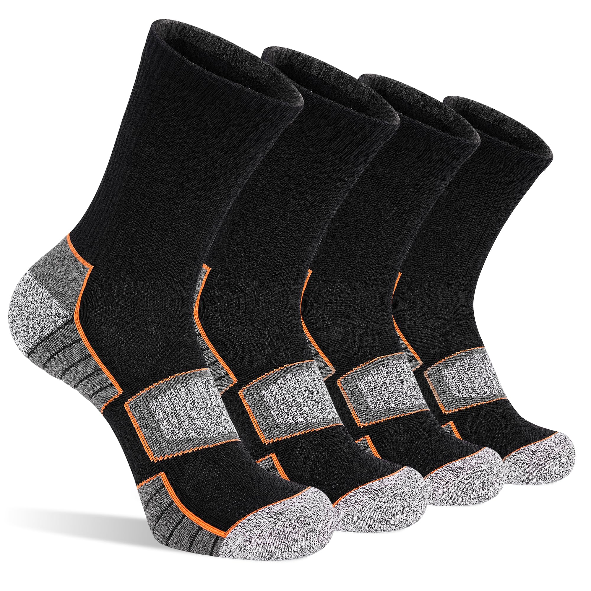 ELUTONG WanderSocken für Damen Herren, 4 Paare Wärme und Komfort Trekking Socken mit Frottee-Innenfutter EU 34-47