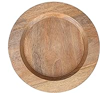 Vista 6 de Alpha Living Home Bajos redondos de madera de 13 pulgadas, juego de 2, vajilla hecha a mano para servir, aperitivos, ensalada, decoración de mesa