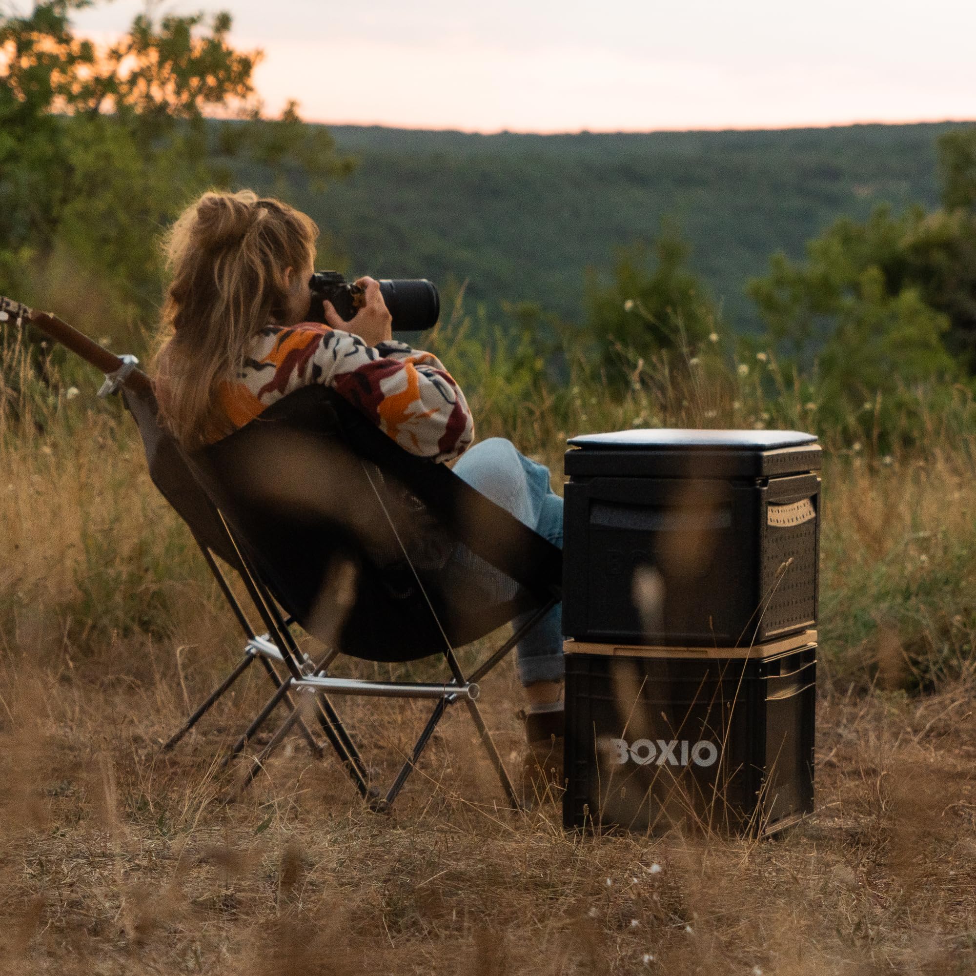 BOXIO - Chair: Ultraleichter Campingstuhl, Faltbarer Klappstuhl für Camping, Picknick & Strand | Komfortabler Sessel & Angelstuhl – Ideal als Strandstuhl & Campingstühle Outdoor (2)