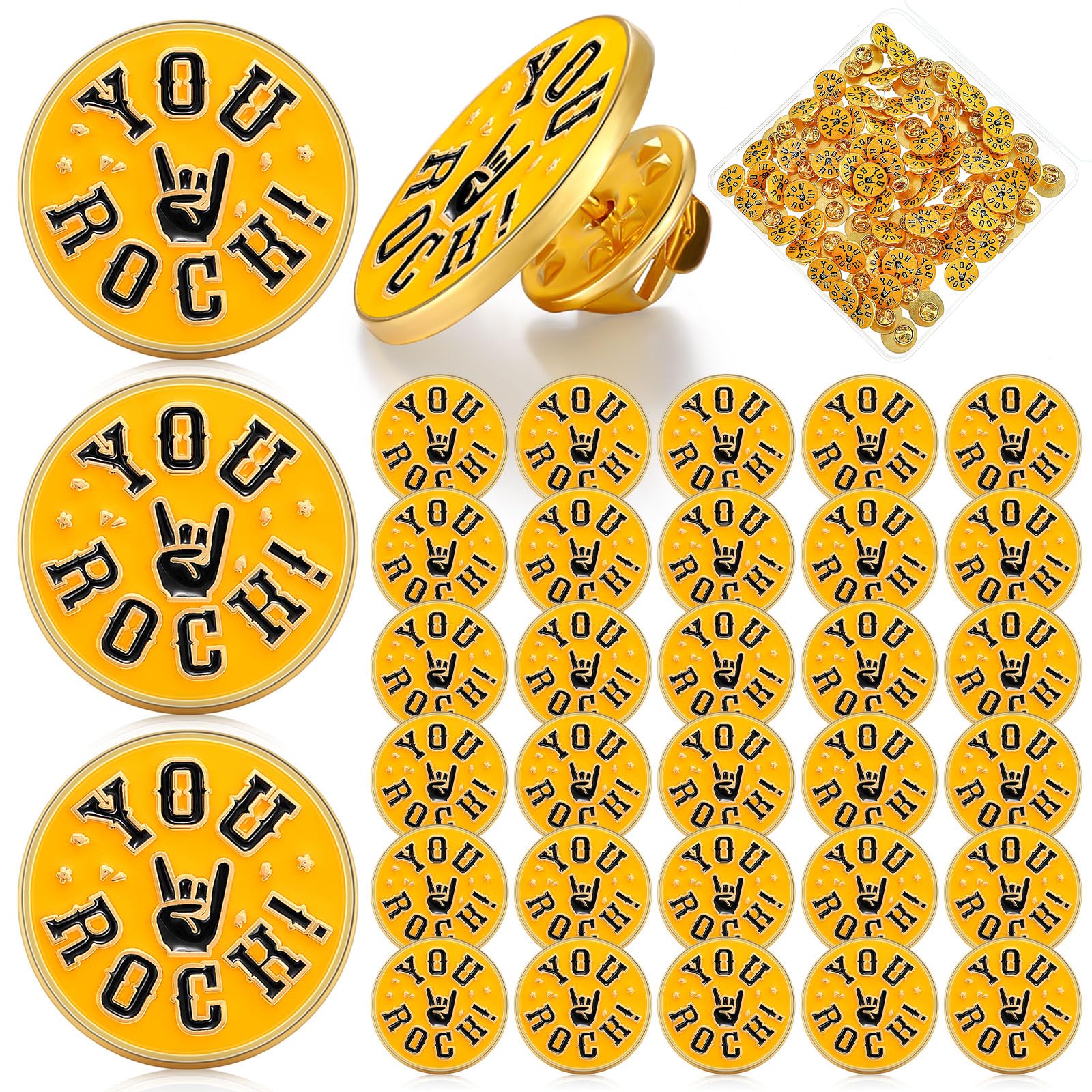 Ceenna 50 Pcs Employee of the Month Star Lapel Pins, You Rock