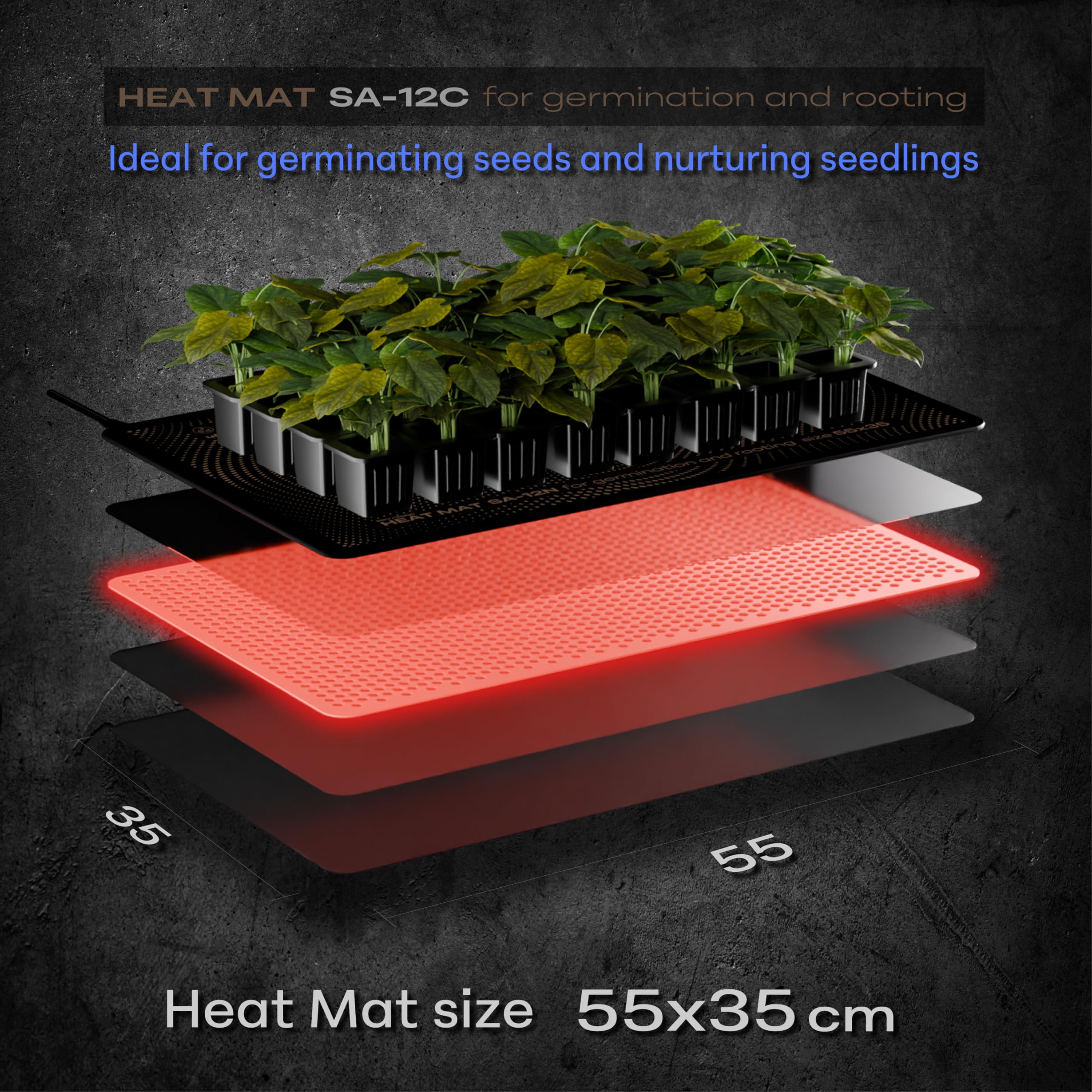 Amazon.co.jp: HaruDesign 植物育成ヒートマット SA-12C 55cmx35cm