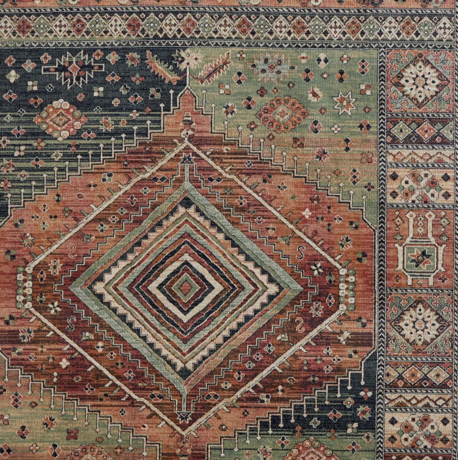 Taracarpet Kurzflor Designer Teppich modern Orientteppich für Wohnzimmer Schlafzimmer und Esszimmer heriz rot 195x300 cm