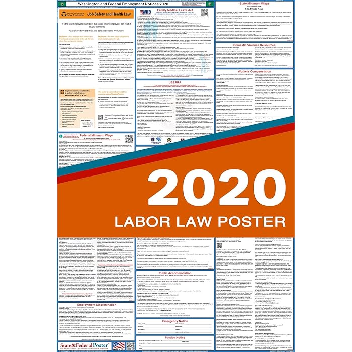 Buy 2022 Washington Labor Law Posters (Laminated) AllinOne State and