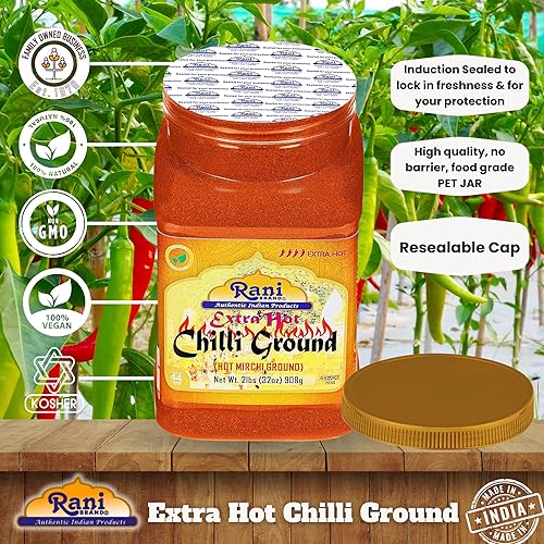 Vista 61 de Rani Extra Hot Chilli Powder Indio Spice 80oz (5 libras) 5.0 lbs tarro de PET a granel ~ Todo natural Sin color añadido Apto para gluten