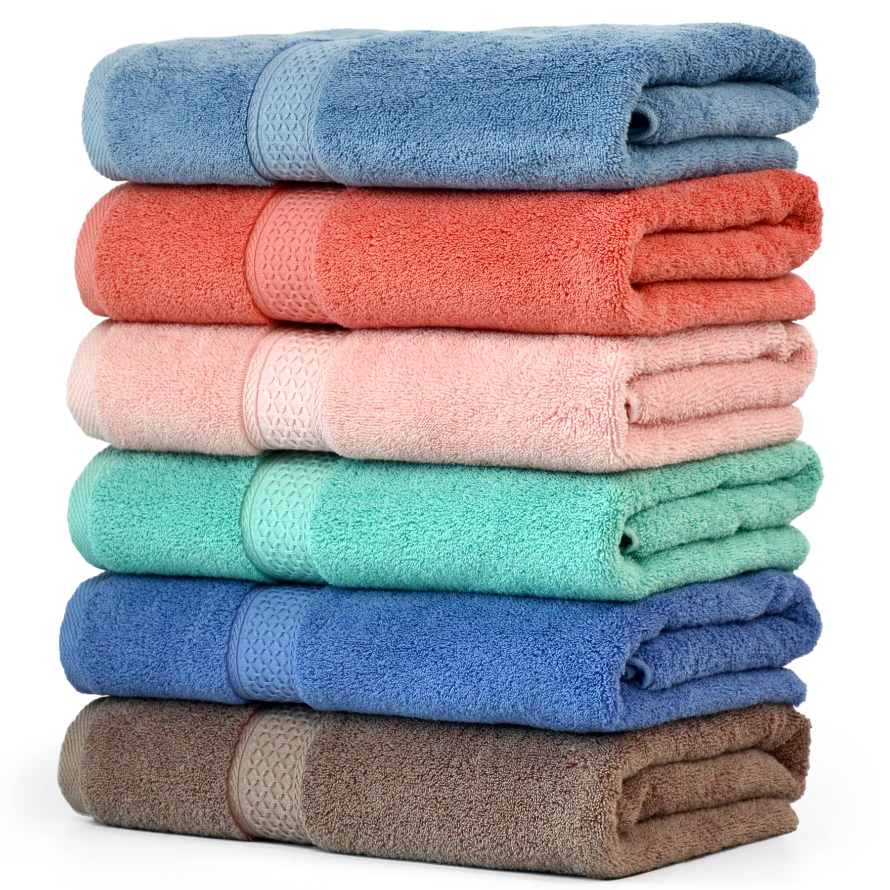 Cleanbear Soft Bath Towels Set of 6 Shower Towels Thick and Absorbent