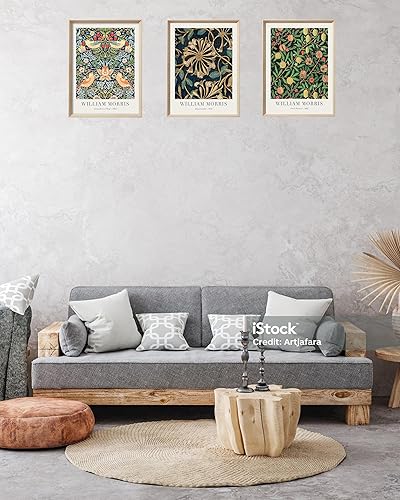 Miniatura 4 de UPWOIGH Arte de pared enmarcado (sin plexiglás), lienzo de madera de William Morris, arte de pared de ladrón de fresas, póster de impresiones