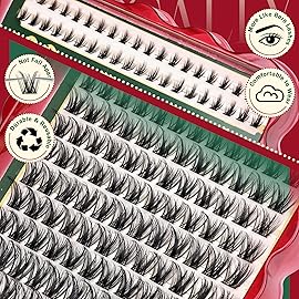 Wispy Lash Clusters Kit Natural Eyelash Clusters Kit C-curly Individual Lashes Kit Cluster Eyelash Extensions Kit 10-16 MM DIY Lash Extension Kit with Bottom Lashes by Newcally