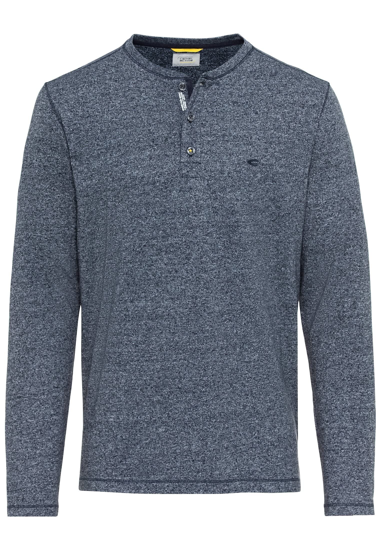 camel active Herren Henleyshirt im Regular Fit | Longsleeve Langarmshirt aus nachhaltiger Baumwolle perfekt für Alltag und Freizeit