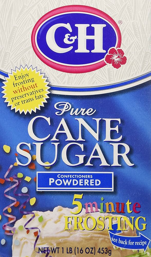 C&H, Pure Cane, Confectioners Powdered Sugar, 16oz Box (Pack