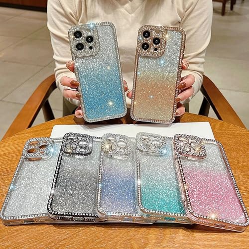 Miniatura 6 de Funda con purpurina para iPhone 11 Pro Max, protección completa de lente de cámara, funda brillante de lujo, con diamantes de cristal brillante,