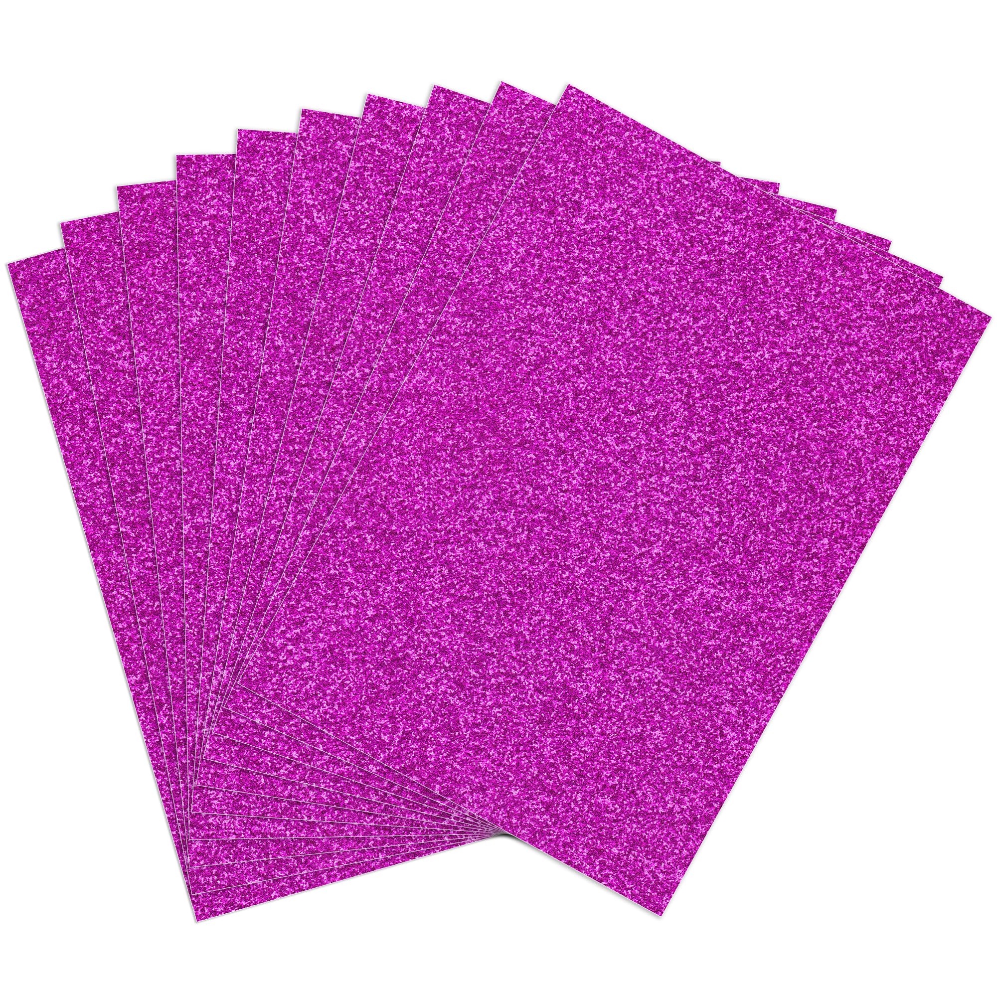 5-Pack A4 Hot Pink Glitter Card 350gsm by Blitz Craft, Extra Thick Double Sided Non Shed Glitter Cardstock for Cricut, Cake Toppers, Scrapbooking, Wedding Invitations & DIY Craft Paper Projects