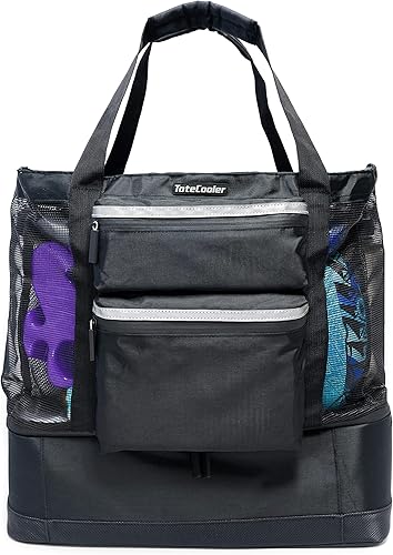 Miniatura 2 de Bolsa de malla prémium con cierre de cremallera, 3 bolsillos exteriores, hielera suave con aislamiento y base de goma antideslizante