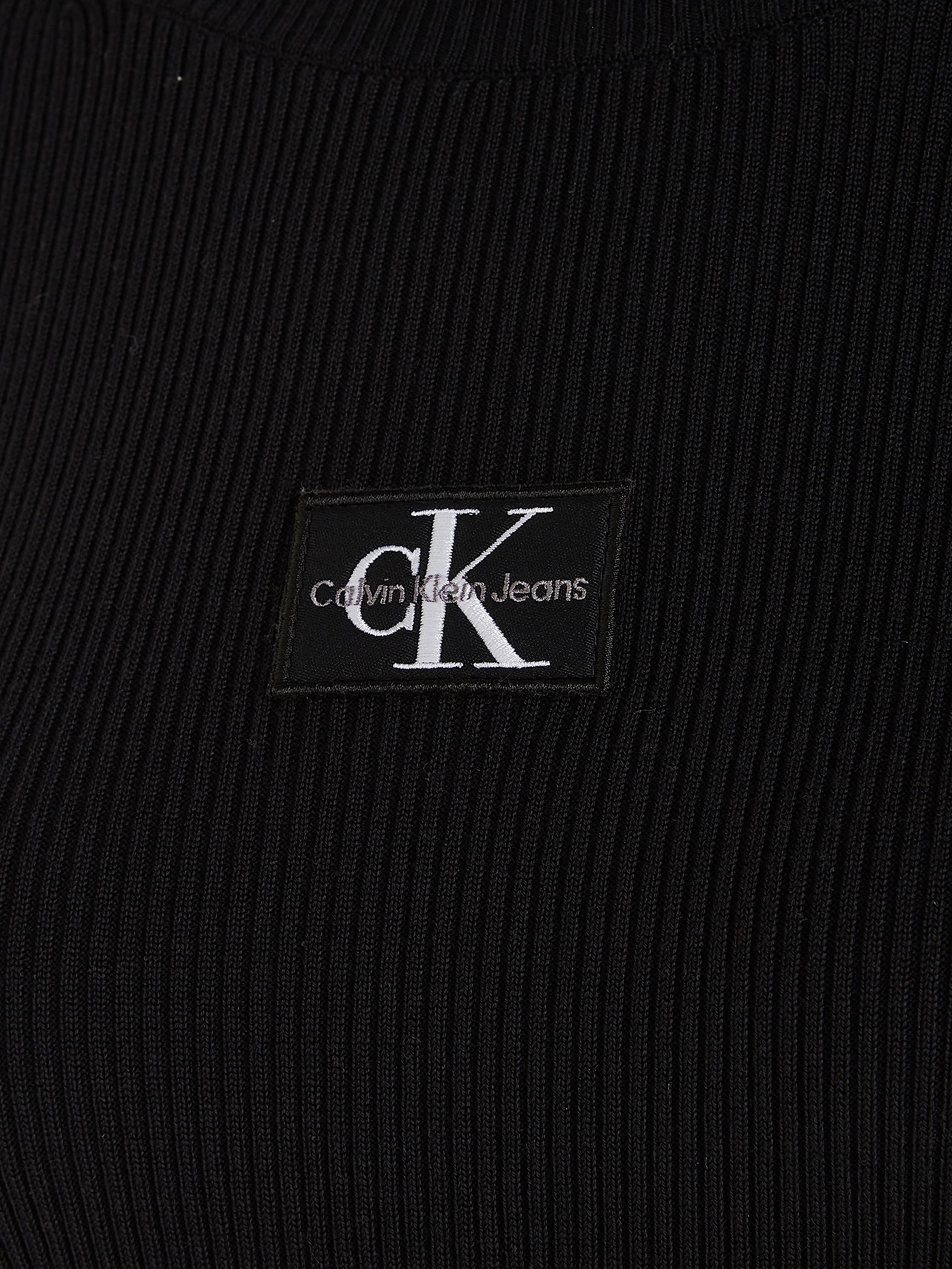 Calvin Klein Damen Badge Roll Neck Sweater Dress J20j221690 Strickkleider (1er Pack)
