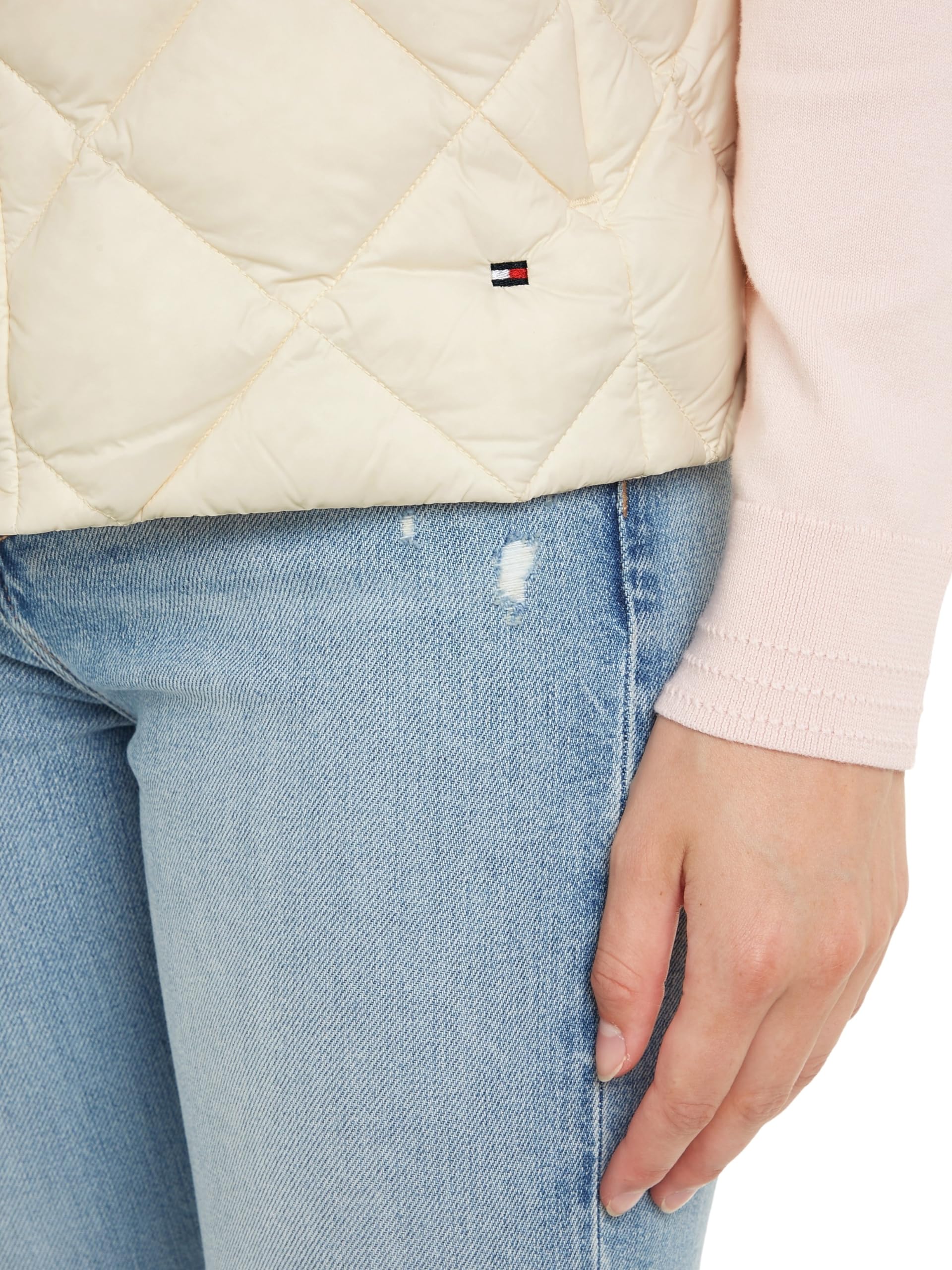 Tommy Hilfiger Donna Gilet Down Quilted Collarless Vest Sottile