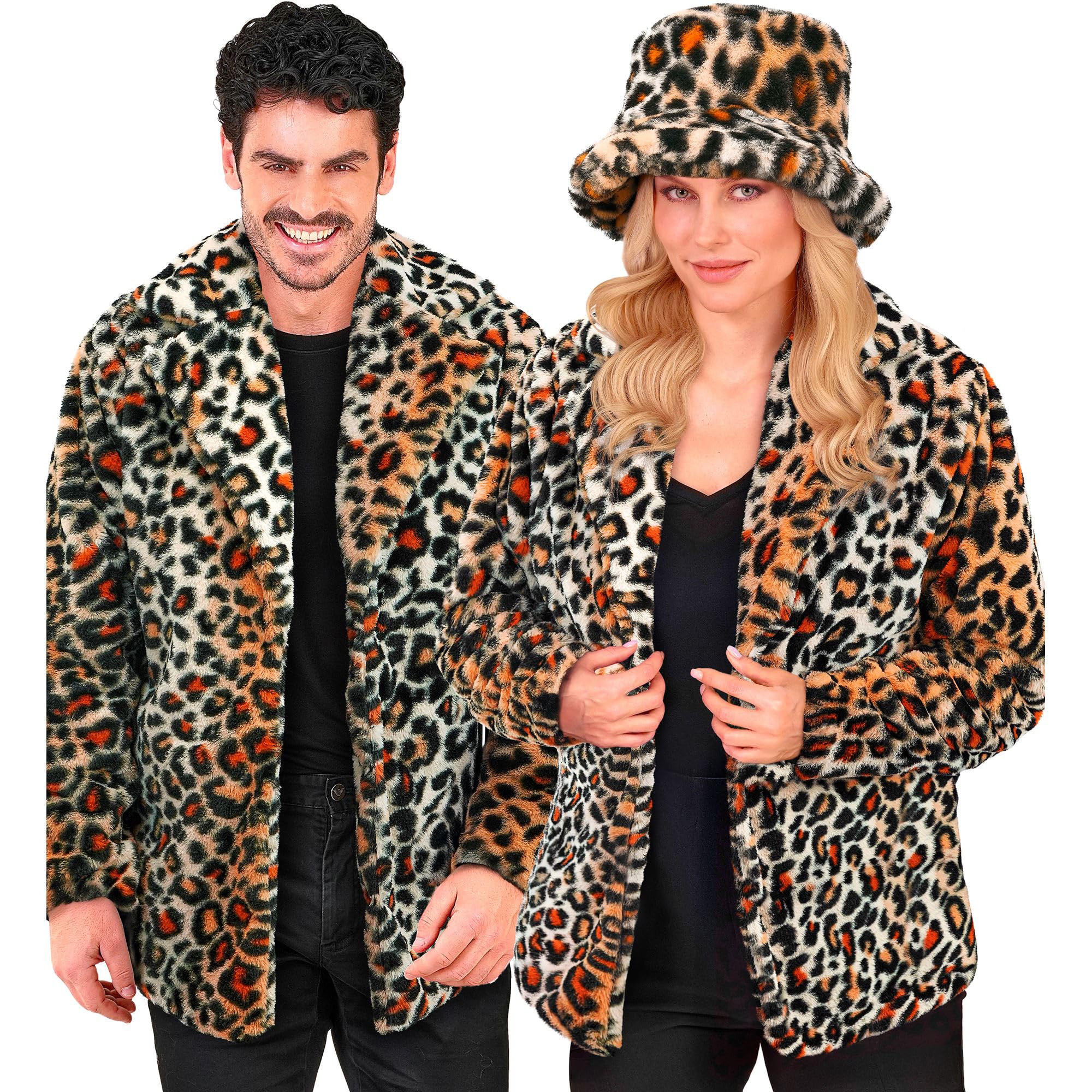 W WIDMANN MILANO Party Fashion - Faux Fur Jacket for Men and Women, Plush Jacket, Costume, Party Outfit for Carnival & Festival